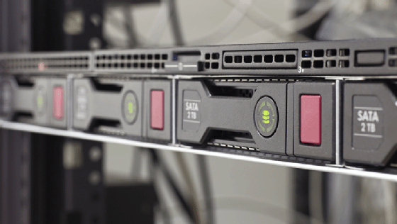 A rack server is designed to fit into a standard-size metal frame.