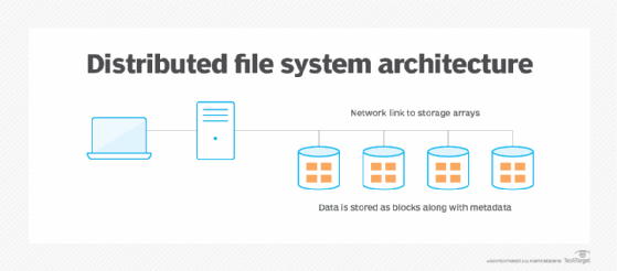 An image showing the components in a DFS architecture.
